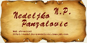 Nedeljko Panzalović vizit kartica